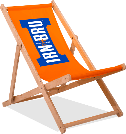 An IRN-BRU branded deckchair