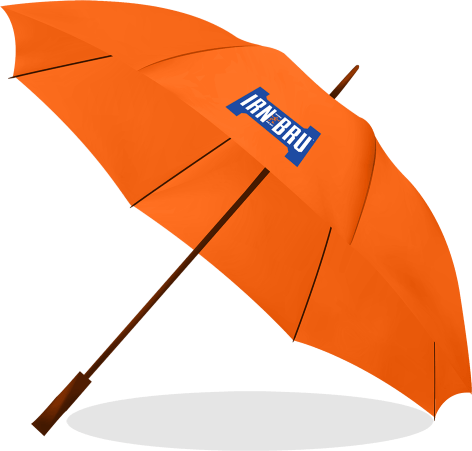 An IRN-BRU branded umbrella